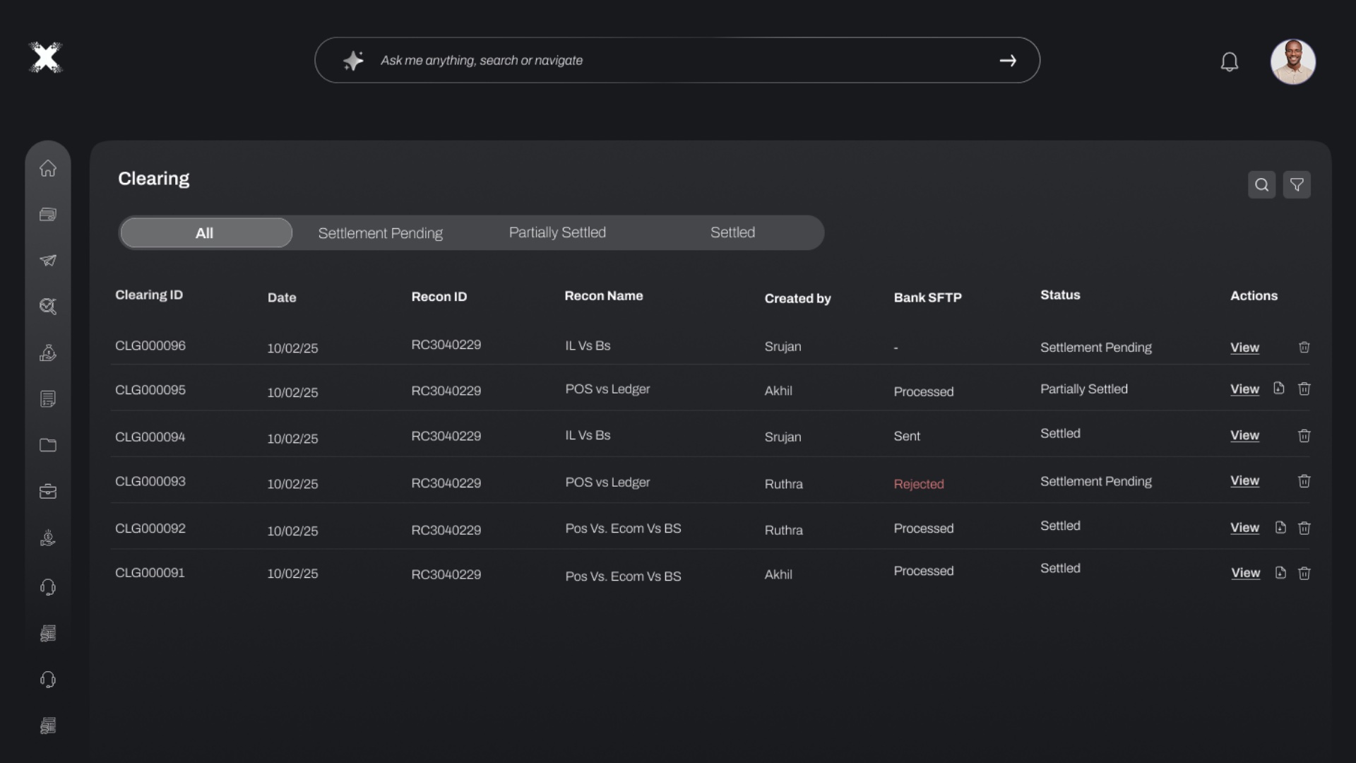 Clearing and settlement automation — RECONFLO